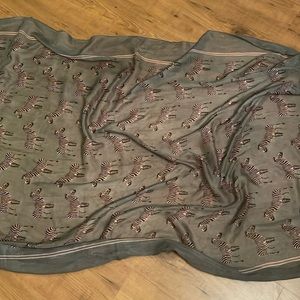 Grey zebra pattern scarf